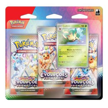 Imagem de Pokémon TCG Blister Leafeon Triplo Evoluções Prismaticas - Copag