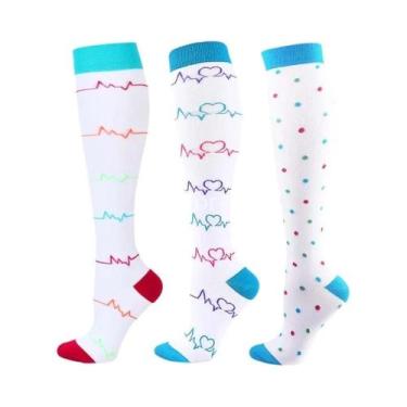 Imagem de Meias De Compressão Para Mulheres E Homens, 3 Pares, 20-30mmHg, Altura