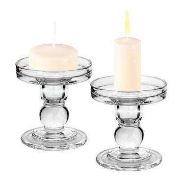 Imagem de Castiçal De Vidro Porta Vela De 7 Dias Decoração 11cm - CLICK HOUSE