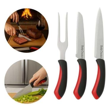 Imagem de Conjunto Faca Serrilhada Multiuso Garfo 3 Pçs Betty Crocker