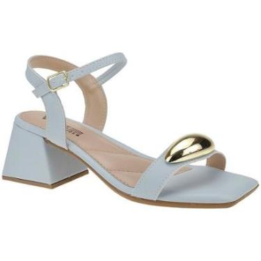 Imagem de Sandália Feminina Salto Grosso Baixo Médio Lançamento Enfeite Lesma Confortável Casual-Feminino