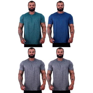 Imagem de Kit 4 Camisetas Tradicional MXD Conceito Dry 100% Poliéster Rajado-Masculino