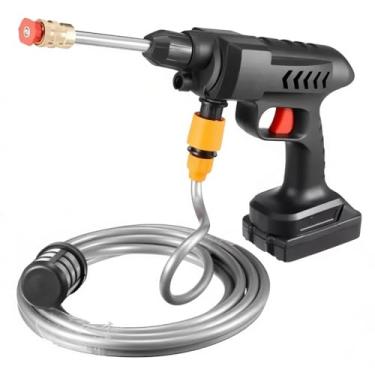 Imagem de Lavadora de Alta Pressão Portátil Sem Fio, Jato de Água Recarregável com Bateria, Pistola de Pressão para Limpeza, Preto