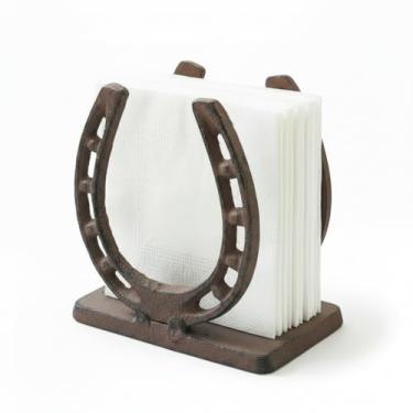 Imagem de Suporte de guardanapo pesado sólido de ferro fundido da Comfy Hour, envelhecido e moderno