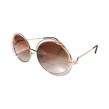 Imagem de Óculos De Sol Femininos Oversized Com Lentes Gradientes Em Metal, Desi