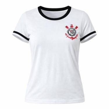 Imagem de Camisa Corinthians Baby Look Lumina - Feminino Tamanho:GCor:Branco, G,