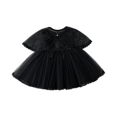 Imagem de Conjunto De Vestido De Princesa Para Bebê Com Capuz Sem Mangas Em Rend