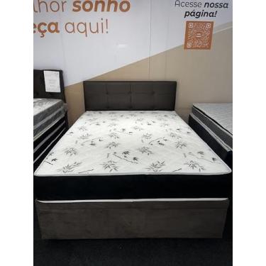 Imagem de Colchão de Casal Luxo Barato Branco e Preto D28 18cm - Ortobello