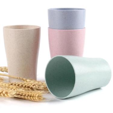 Imagem de Kit 12 Copos Fibra de Bambu Natural 290ml p/ Piscina Não Quebra - Chin