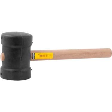 Imagem de Martelo de Borracha 80 mm, Cabo em Madeira, Preto, Vonder OstenVonder