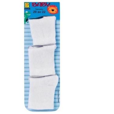 Imagem de Kit de meias soquete branco duck tamanho 20/22 - 3 pares
