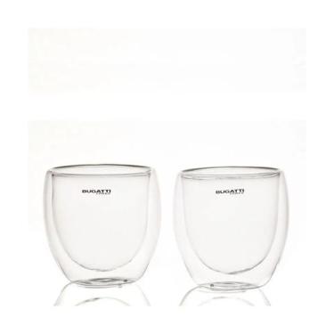 Imagem de Conjunto 2 Copos de Café de Parede Dupla sem Alça Bugatti 250ML - PRAN