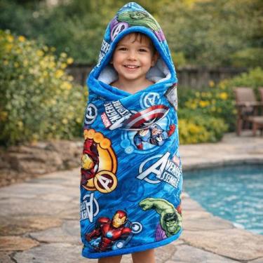 Imagem de Toalha De Banho e Praia Infantil Gigante Estampada Unicórnio Super Her