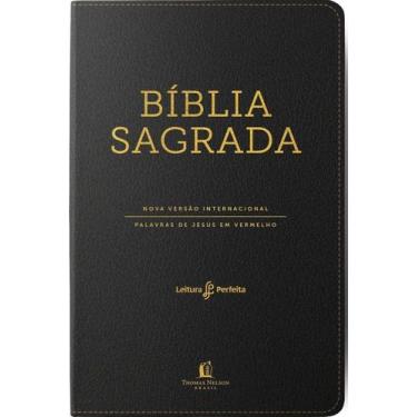 Imagem de Livro - Bíblia NVI, Capa luxo preta, Letras de Jesus em vermelho, Índi