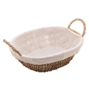 Imagem de Cesta 27 cm com alça de sisal oval com forro em tecido Wolff Mesa - 61