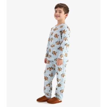 Imagem de Pijama em Meia Malha Rovi Kids Azul, 10, Azul
