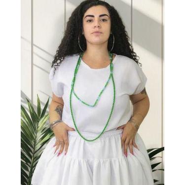 Imagem de Conjunto feminino 4 peças (camisu+saia+ojá+pano da costa) umbanda e ca