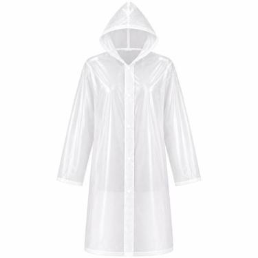 Imagem de Capa Chuva Impermeável Adulto PVC Translúcida Capuz Botões Unissex Lev