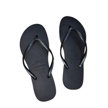 Imagem de Chinelo Havaianas Slim FC Feminino Original Confortável Pret Cor:Preto