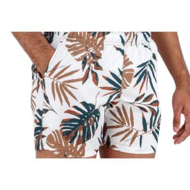 Imagem de Short Praia Masculino Ogochi Boxer Essencial com Elastano, Branco 9610
