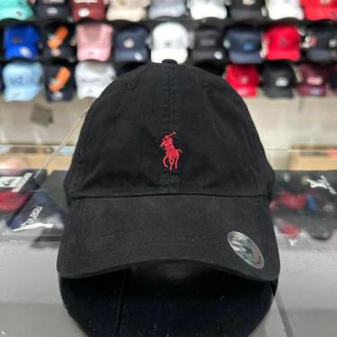 Imagem de Boné Polo 100% algodão, Preto, Vermelho