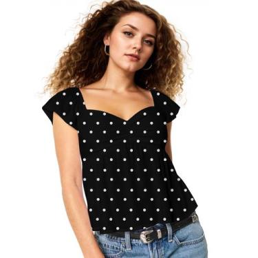 Imagem de Camiseta regata feminina Ardrem Babydoll Peplum com gola em forma de c
