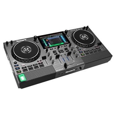 Imagem de Numark Mixstream Pro Go Portable DJ Controller with Battery, Mixer with Stem Separation, Speakers, WiFi Streaming, Touchscreen, works with Serato DJ