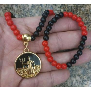 Imagem de Bracelete Pulseira + Tornozeleira com Pingente Exú - Magazine world jó