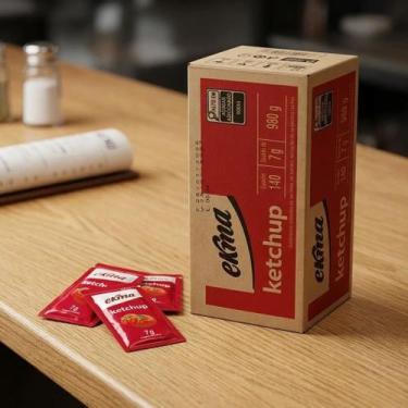 Imagem de Ketchup Sachê Ekma Tradicional Caixa Com 140 Unidades 7g Atacado