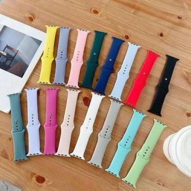 Imagem de Pulseira Silicone  Lisa Para Relógio Smartwatch 38mm,40mm,41mm,42mm,44