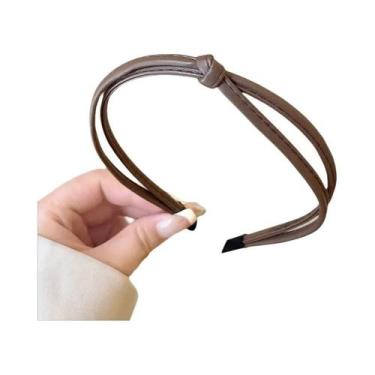 Imagem de Faixa De Cabelo Elegante E Simples Em Couro Para Mulheres, Acessórios 