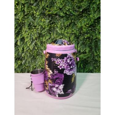 Imagem de Kit Tereré Luxo Floral com Térmica e Cuia Rei do Mate