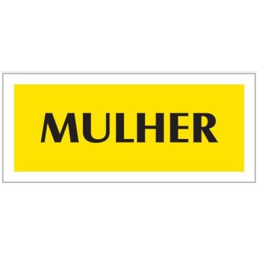 Imagem de Placa - mulher - amarela / em ps 20 x 7cm emplac br