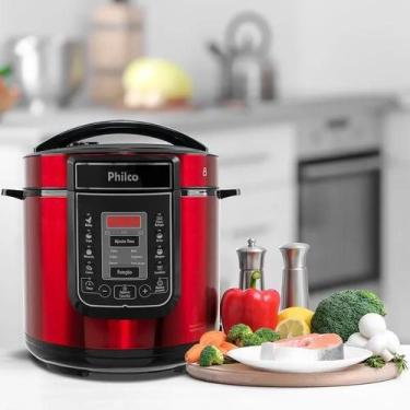 Imagem de Panela de Pressão Digital Philco 6 Litros Inox Vermelha 110v, 110V