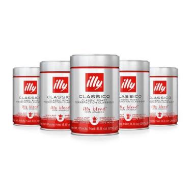 Imagem de Café Moído illy Clássico Moka 250g Kit 5 Latas, Clássico Moka