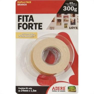 Imagem de Fita Dupla Face Adere Forte Espuma Branca Decoracao Artesanato 24Mm X 
