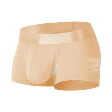 Imagem de Cuecas Boxer Masculinas De Seda Gelada Com Abertura Frontal E Bolsa Re