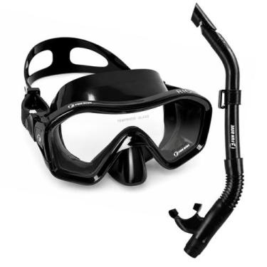 Imagem de Máscara Snorkel Respirador para Mergulho Pesca Sub - KIT RIO Fun Dive,