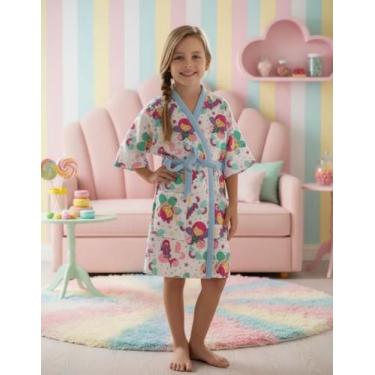 Imagem de Roupão Felpudo Infantil Quimono Estampado Sonho Encantado P Lepper