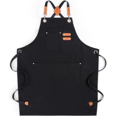 Imagem de Avental Cardkiss de Algodão Canvas Repelente à Água - Preto