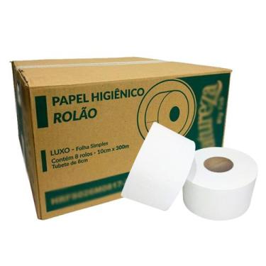 Imagem de Papel Higienico Rolao Extra Luxo 300 metros Kit 8 Rolos - CV DESCARTAV