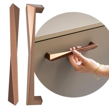 Imagem de Puxador Para Porta Armário Gaveteiro Geométrico Gliss 192mm (Cobre Fosco)