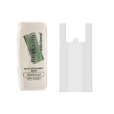 Imagem de Sacola Plástica M. Branca 42cx53cm Rioplastic C/2000 (2pct)