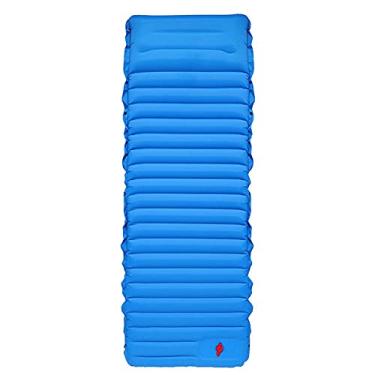 Imagem de GQYYS Almofada de dormir inflável, ultraleve para acampamento, colchão ao ar livre, colchão impermeável, tapete para dormir com travesseiro para barracas, caminhadas, mochilão, acampamento, viagem, rede de praia