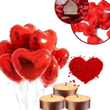 Imagem de Kit Surpresa Namorados Aljatec 200 Pétalas 8 Velas 3 Balão + Te Amo Romântica Decoração Romantica Namorada