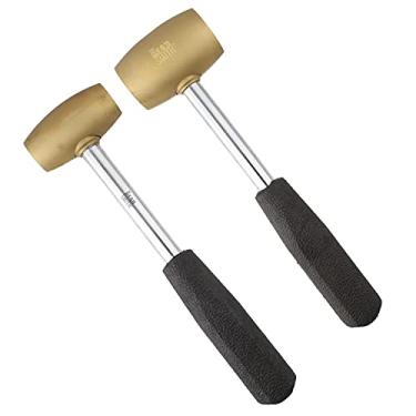 Imagem de The Beadsmith Brass Mallet Combo - Metal Elements – Two Pack: 1lb Head with 24mm face & 2lb Head with 38mm face - Brass and Sheet Metal Hammers for Dapping, Chasing and Light Stamping