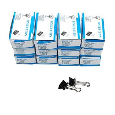 Imagem de Mini clipes de pasta COMOK de 1,27 cm, 12 por pacote, 12 pacotes para trabalho de escritório, trabalho de arquivo, organização de documentos, preto, médio