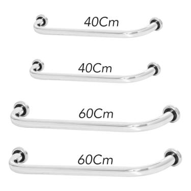 Imagem de Kit 4 Barras De Apoio De Idoso Para Banheiro 2 40cm E 2 60cm