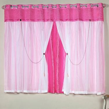 Imagem de Cortina Princesinha Pink 2,60m x 1,70m altura - Varão de até 2m