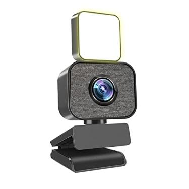 Imagem de lifcasual 1080P 2K Full HD Webcam AF Web Câmera embutida com luz ajustável Microfone de foco automático Câmera de computador USB Plug and Play para PC Desktop Laptop Videochamada Conferência Transmissão ao